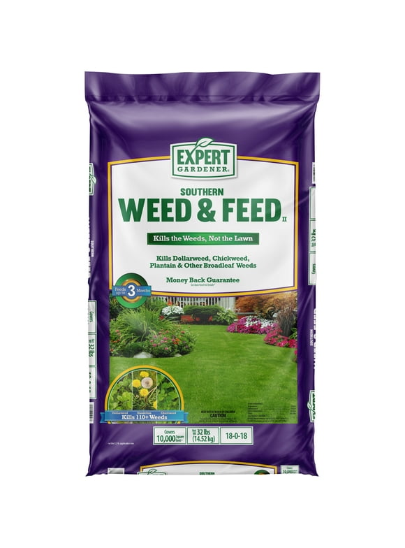 Expert Gardener Southern Weed & Feed, Lawn Fertilizer, 32 lb. - Covers 10,000 Sq. ft.