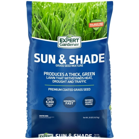 Expert Gardener Sun & Shade Southern Grass Seed Mix, for Sun to Partial Shade, 20 lb.