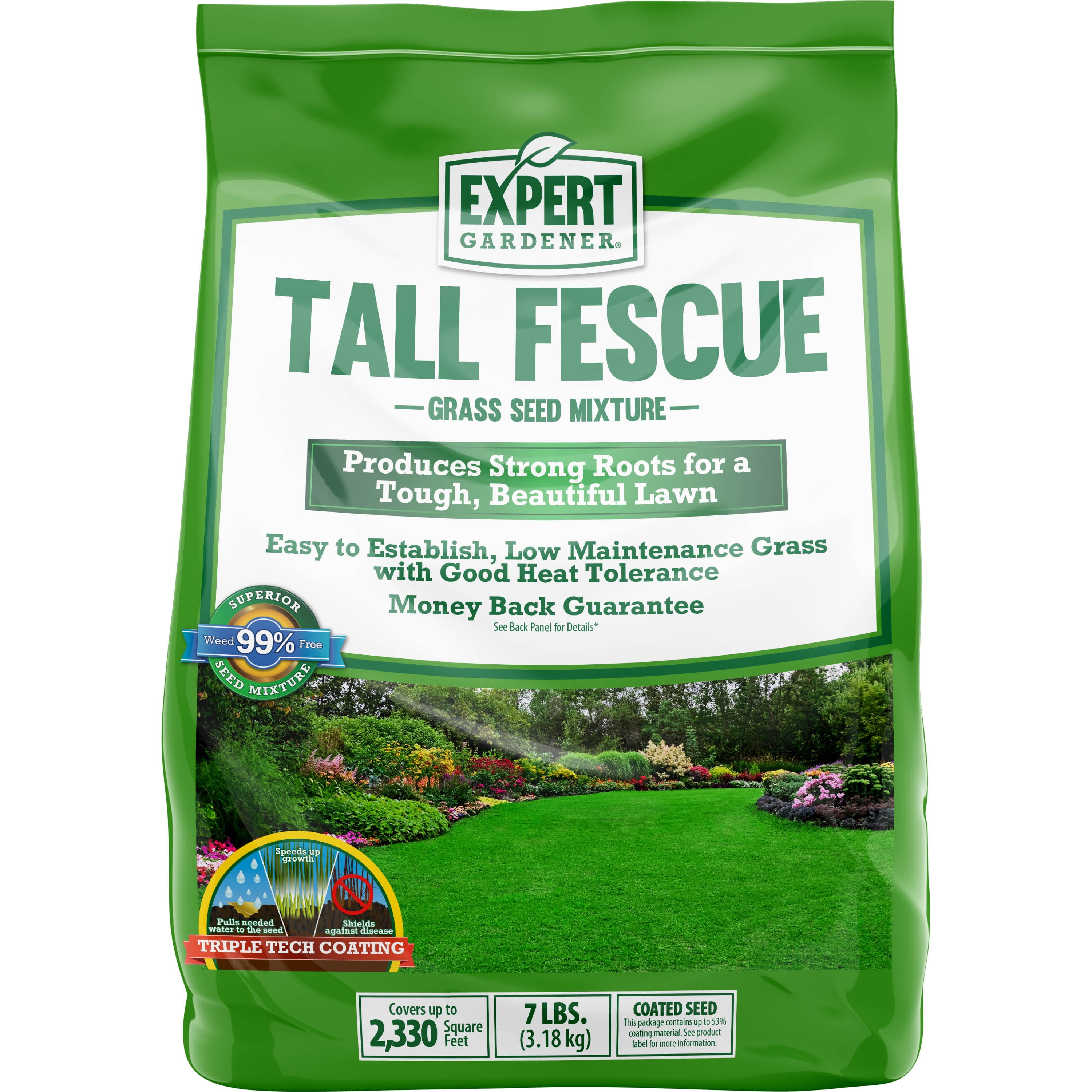 Expert Gardener Tall Fescue Drought Resistant Grass Seed Mix, for Sun