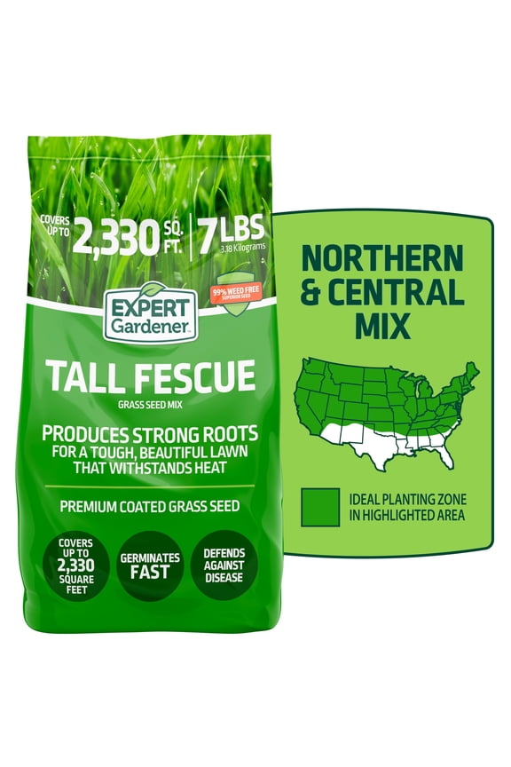 Tall Fescue Drought Resistant Grass Seed Mix, for Sun to Partial Shade, 7 lb.