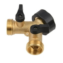 Expert Gardener  2-Way Y Hose Brass Shut-Off Connector