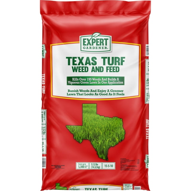 Expert Gardener Texas Turf Weed & Feed Lawn Fertilizer, 32.2 lb
