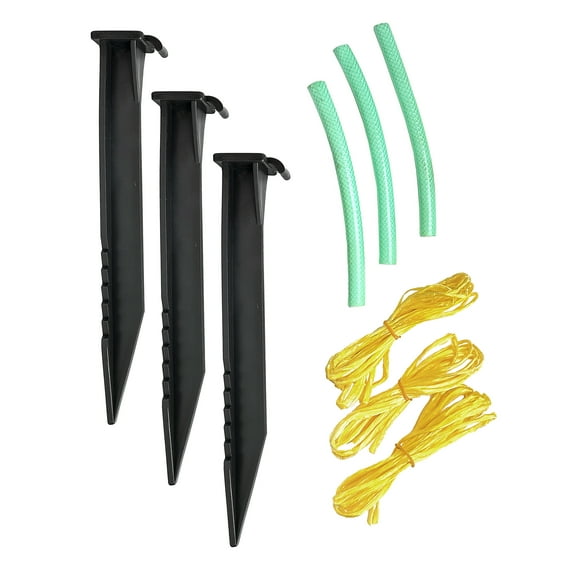 Expert Gardener Tree Stake Kit with Stakes, Vinyl Rope and Protective Tube for Young and Maturing Trees