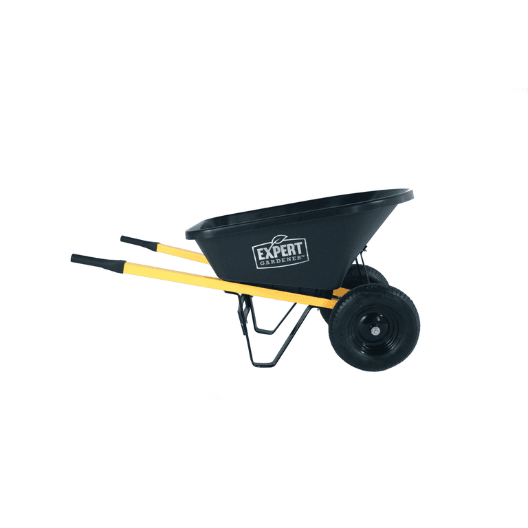Expert Gardener Wheelbarrow, 6 Cu Ft Capacity, Foldable with Expert Gardener Wheelbarrow, 6 Cu Ft Capacity, Foldable with