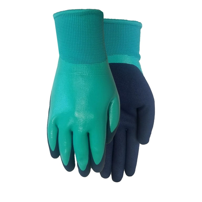 Expert Gardener Women's Teal Water Resistant Gripping Glove, Size Medium 