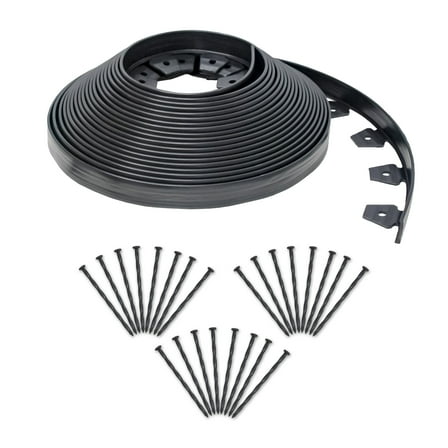 Expert Gardner 1.5-inch tall No-Dig landscape edging, 60-ft plastic Black