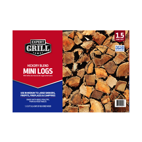 Expert Grill 1.5 cubic feet Hickory Wood Mini Smoking Logs, 1.5 Cubic feet