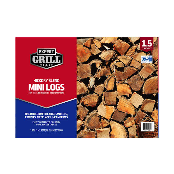 Expert Grill 1.5 cubic feet Hickory Wood Mini Smoking Logs, 1.5 Cubic feet