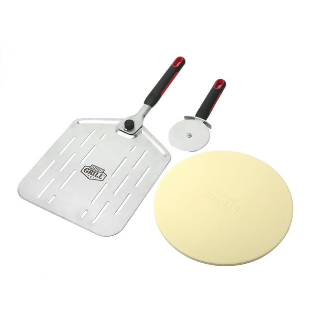 Expert Grill 12" Round Cordierite Pizza Stone Set with Peel and Cutter