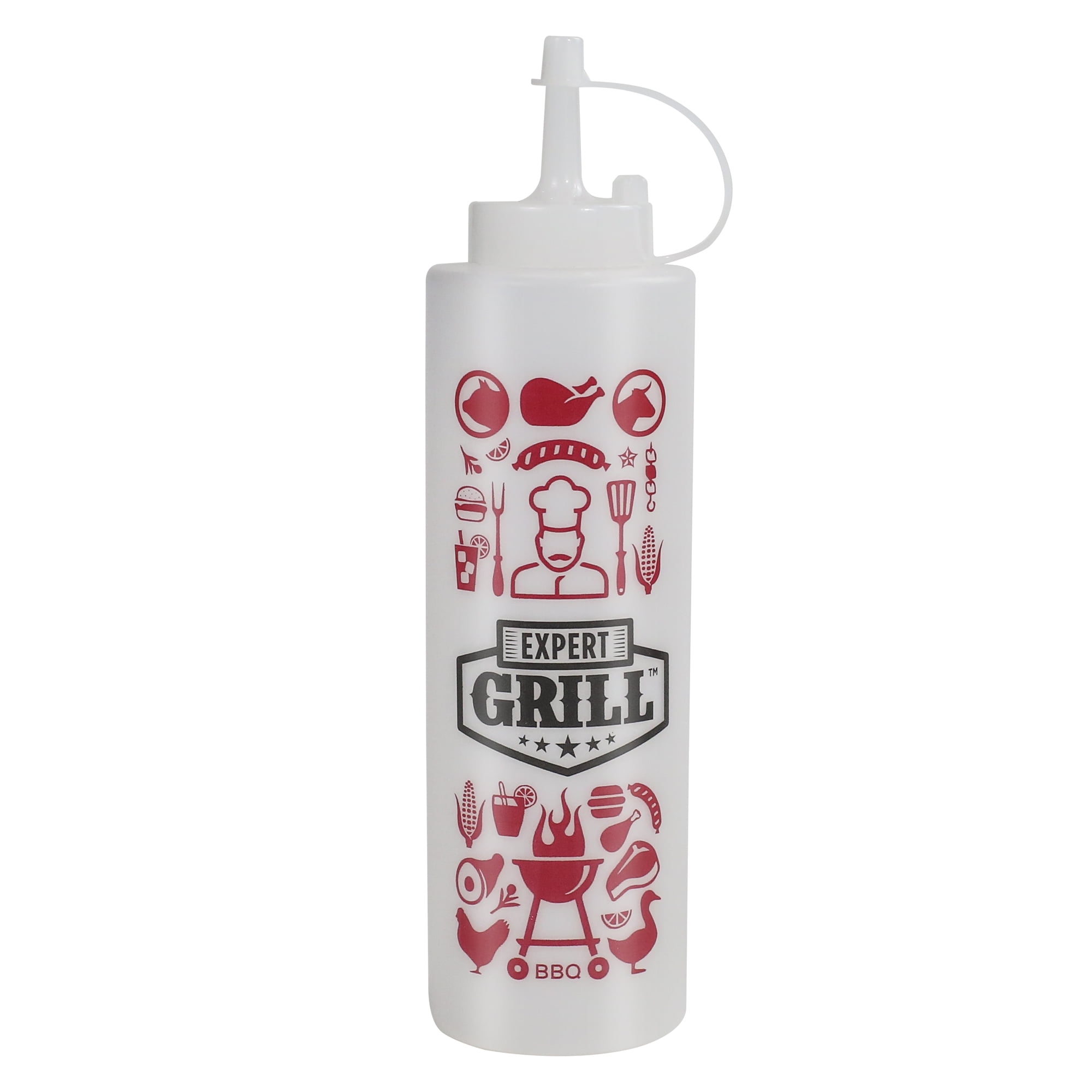 Expert Grill 14oz Plastic Sauce and Liquid Squeeze Bottle with Cap,1