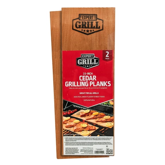 Expert Grill 15 inch Cedar Grilling Planks 2 Pack, 100% Natural, 100% Satisfaction Guaranteed, For Use With Charcoal Or Gas Grills