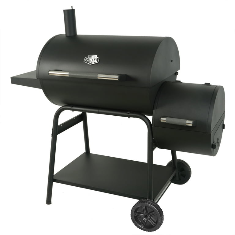 Expert Grill 28 Offset Steel Charcoal Smoker Grill with Side Firebox,  Black 