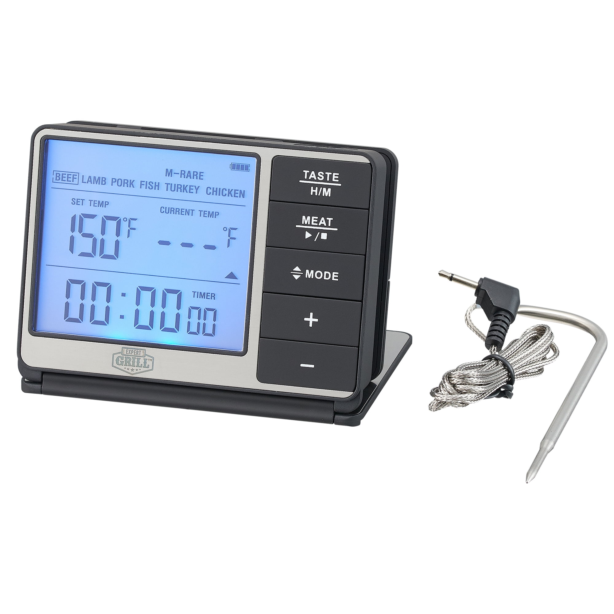 Expert Grill Wireless Digital BBQ Grilling Thermometer, Black and Gray