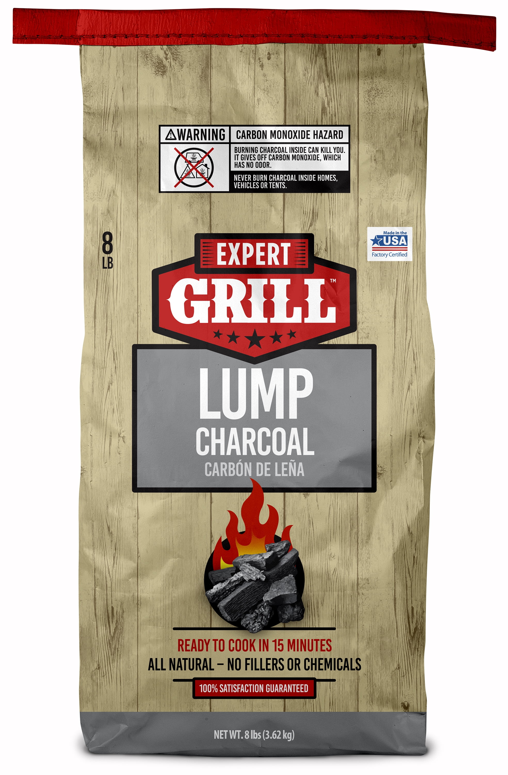 Expert Grill All Natural Lump Charcoal New Bag 8 lbs. Walmart