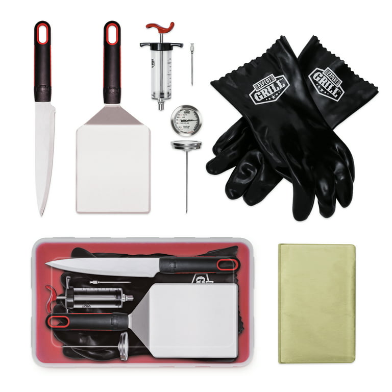 Expert Grill BBQ Smoking Kit Set, 9-Piece Griddle Tool Set for Outdoor  Cooking