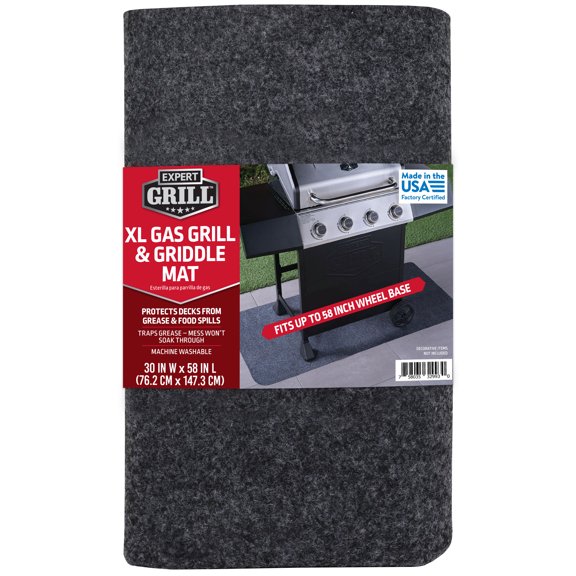 Expert Grill Brand - Gas Grill and Griddle Mat; Size Extra Large 58" x 30" Composite / Synthetic Deck Safe