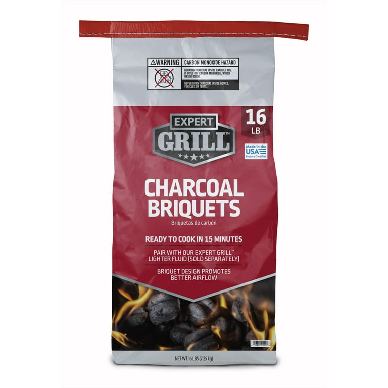 Expert Grill Charcoal Briquets, 16 lb, Easy to Light and Keep Lit