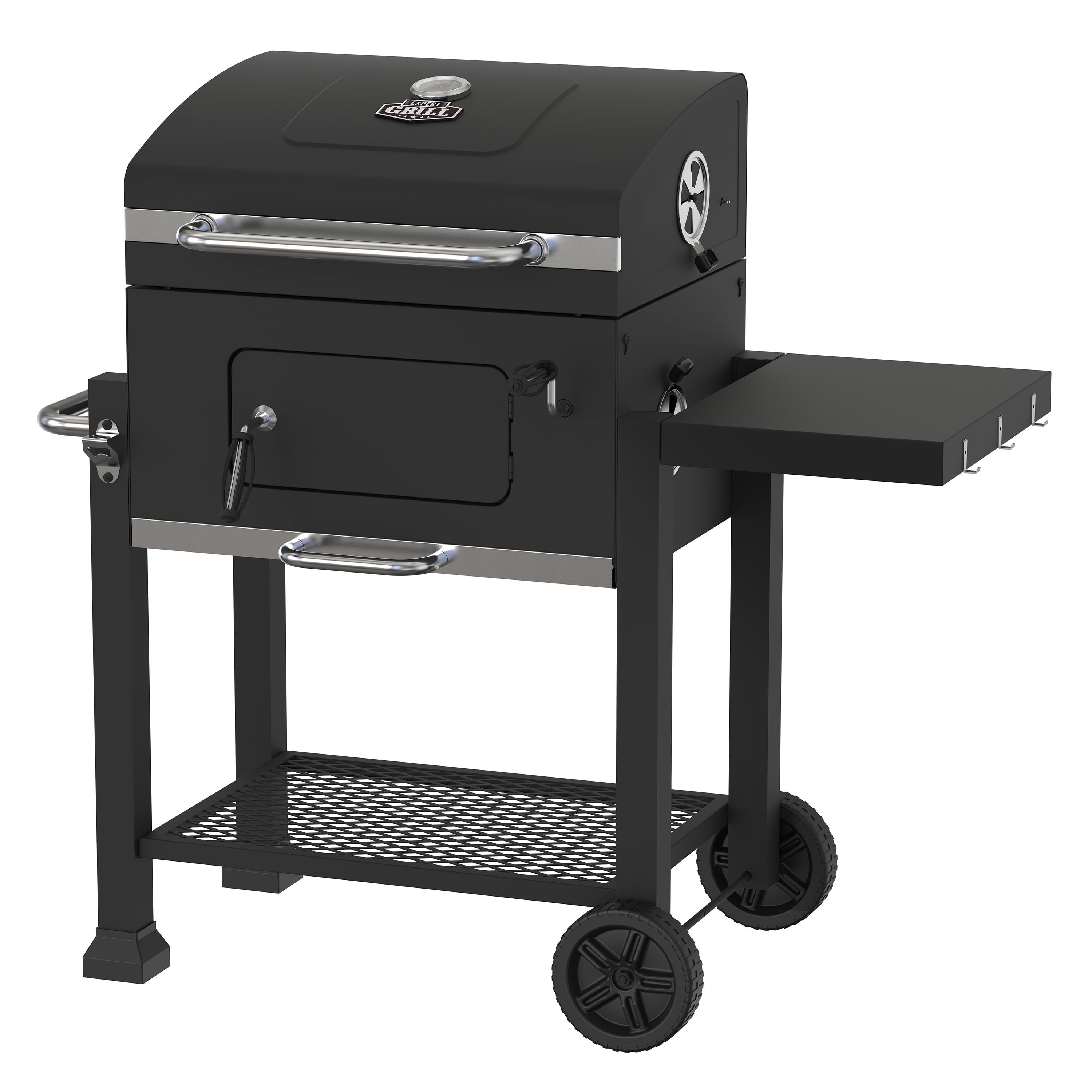 Open Box Expert Grill Charcoal Grill, 24 Inch Heavy Duty Charcoal Grill with Wheels, Black