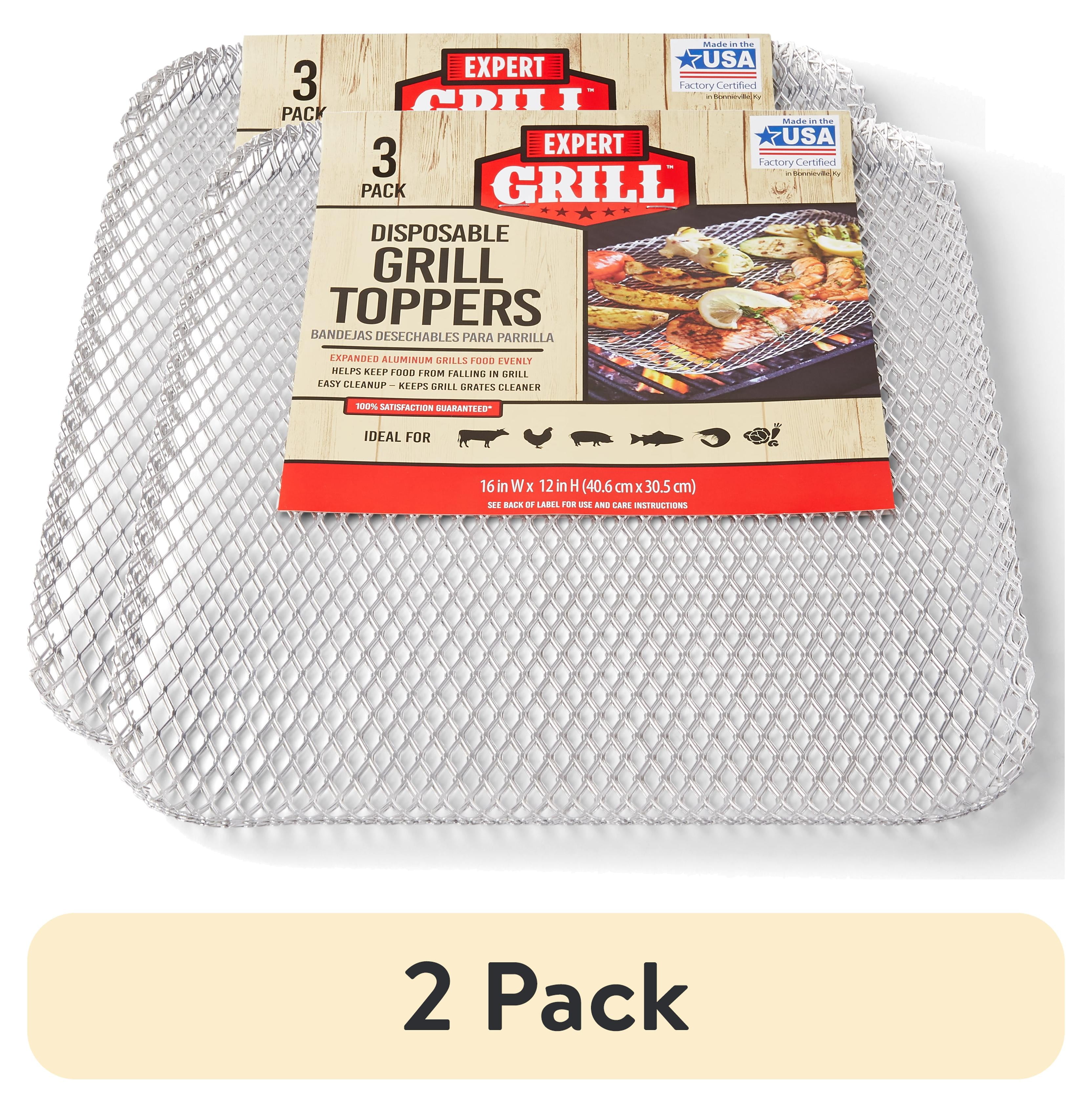 Expert Grill 16" x 12" Disposable Aluminum Grill Toppers, 3-Pack