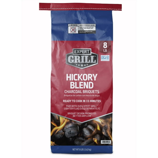 Expert Grill Premium Charcoal Briquets blended with Hickory