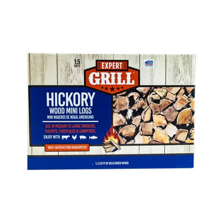 Expert Grill Hickory Wood Mini Smoking Logs, 1.5 Cubic feet
