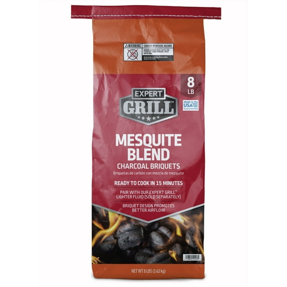 Expert Grill Premium Charcoal Briquets blended with Mesquite