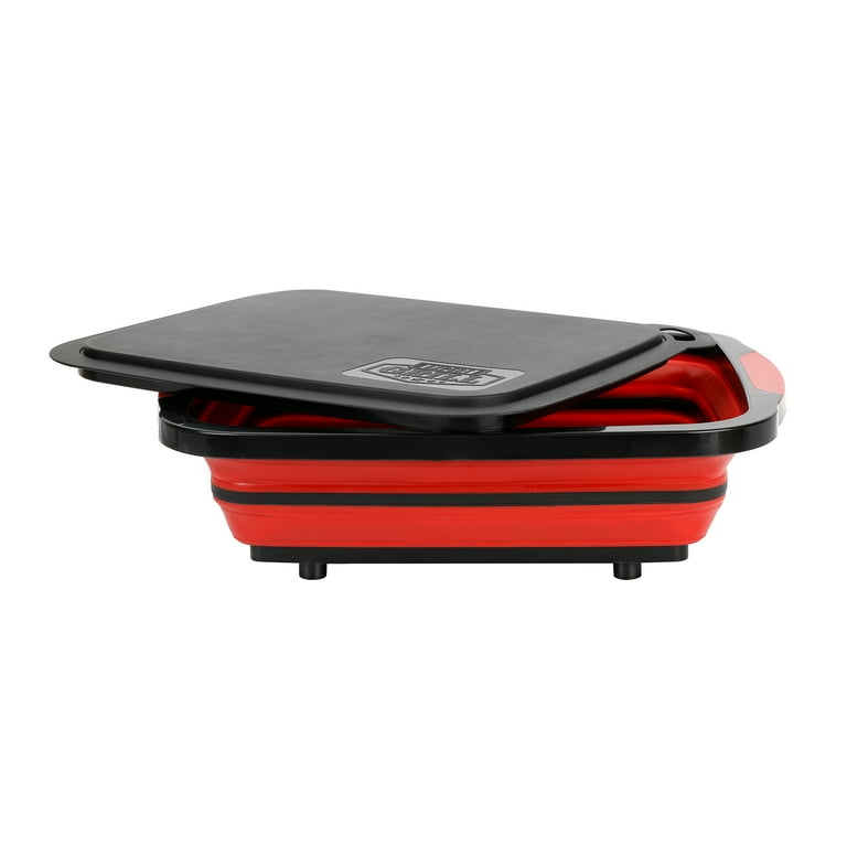 Expert Grill New Collapsible Caddy and Cutting Board, Black Red