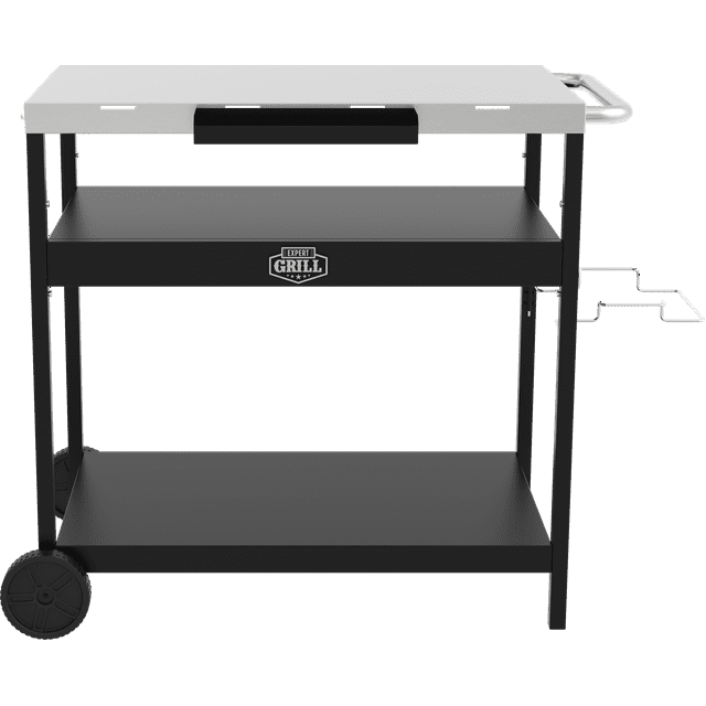 Expert Grill Outdoor Food Preparation Cart with Wheels, Black