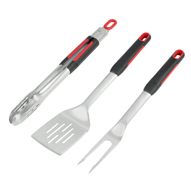 Expert Grill Stainless Steel 3-Piece BBQ Tool Set with Soft Grip Handles