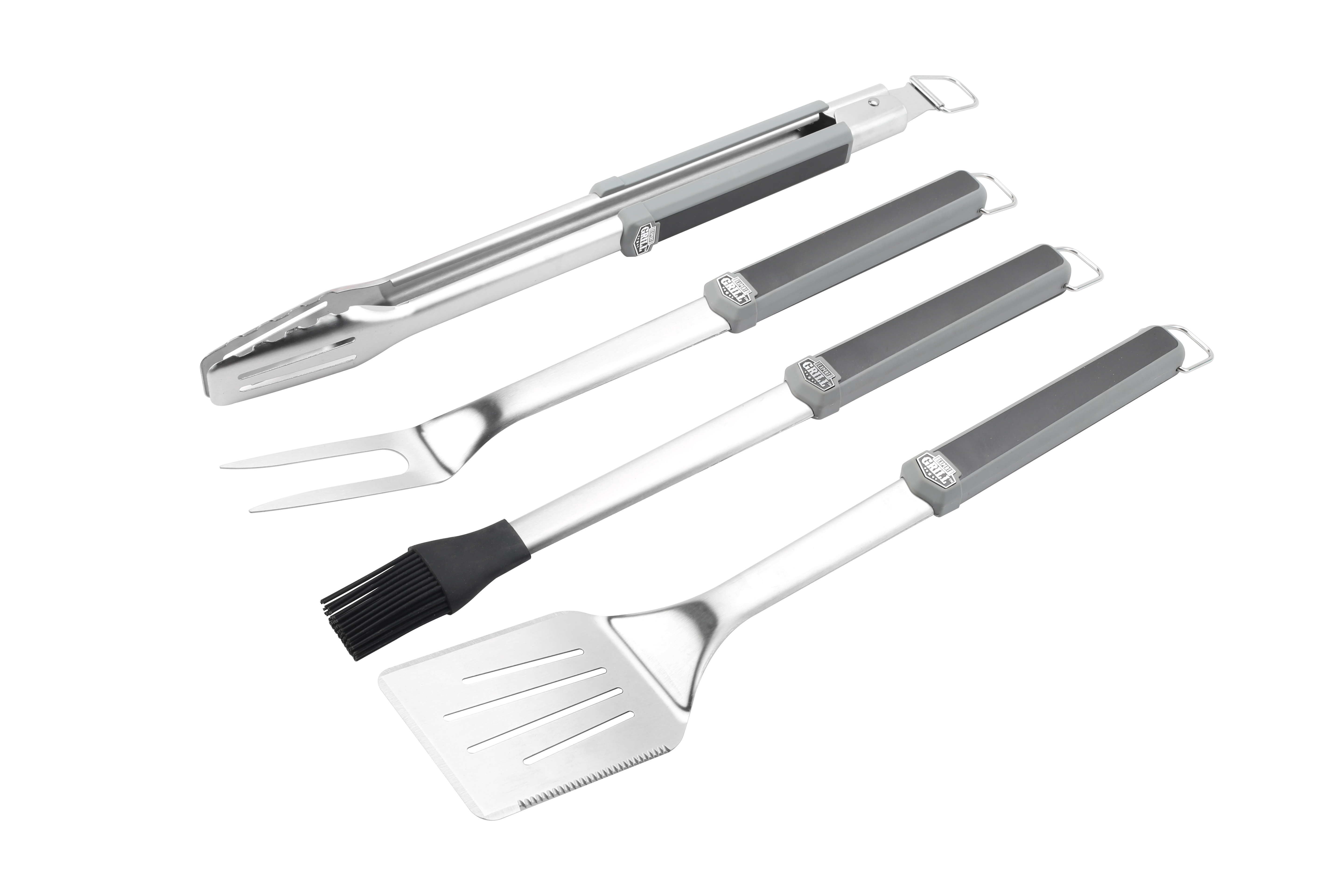 Expert Grill Stainless Steel BBQ Tool Set with Soft Grip, 4-Pieces - image 1 of 15