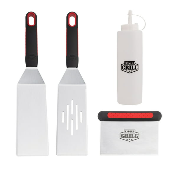 Expert Grill Grilling Accessories BBQ Grill Tools Set, 4 Pieces Stainless Steel Grill Kit