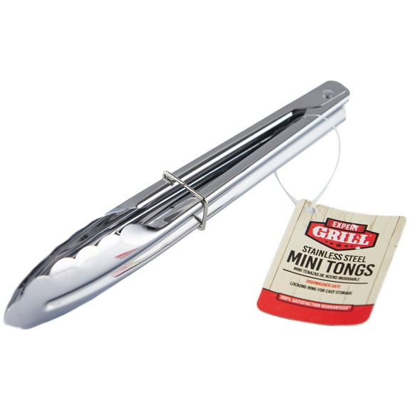 Expert Grill Stainless Steel Locking Mini Grill Tongs