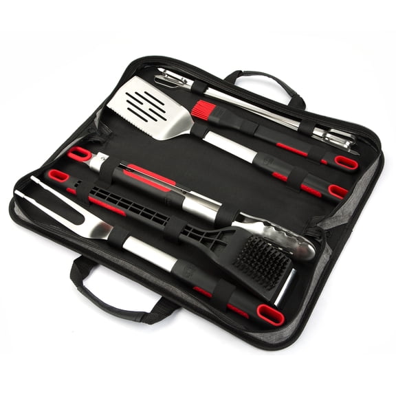 Expert Grill Stainless Steel Soft Grip BBQ Grill Tool Set, 10-Piece