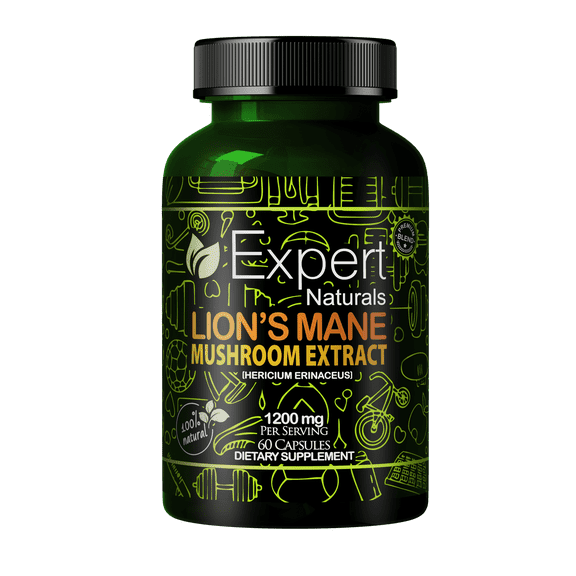 Expert Naturals Lion's Mane Mushroom Extract 1200 mg per Serving 60 Capsules