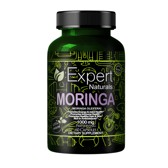 Expert Naturals Moringa 1000mg Per Serving 60 Capsules Dietary Supplement
