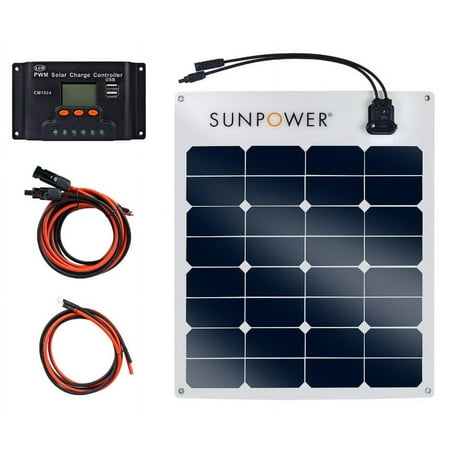 Expert Power 50W 12V Flexible Solar Panel Kit with 10A Solar Charge Controller, Off Grid Starter Solar Energy