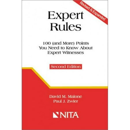 Pre-Owned Expert Rules: 100 (and more) Points You Need to Know About Expert Witnesses (Paperback) 1556817215 9781556817212