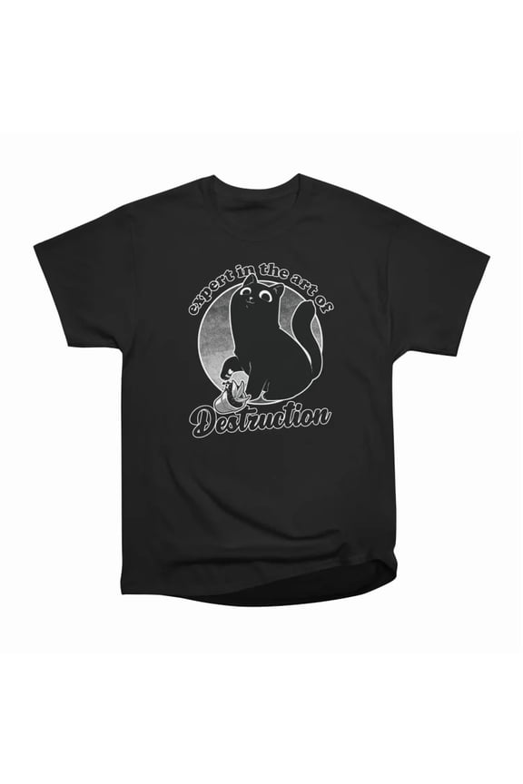 Expert in Destruction Cute Black Cat T-Shirt Tee Gift For Him Merch For Her Apparel For Fr