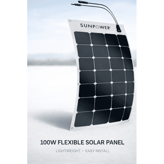 100W Flexible Solar Panel SunPower Monocrystalline Lightweight RV Marine Off-Grid Charging MC4 Portable Solar Panel