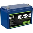 thumbnail image 1 of ExpertPower 12V 100Ah Lithium LiFePO4 Deep Cycle Rechargeable Battery | 2500-7000 Life Cycles & 10-Year lifetime | Built-in BMS | Perfect for RV, Solar, Marine, Overland, Off-Grid Applications, 1 of 6