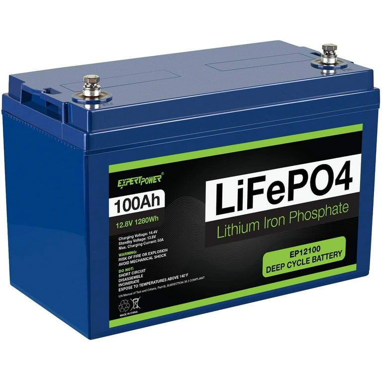  ExpertPower 12V 20Ah Lithium LiFePO4 Deep Cycle Rechargeable  Battery, 2500-7000 Life Cycles & 10-Year lifetime, Built-in BMS