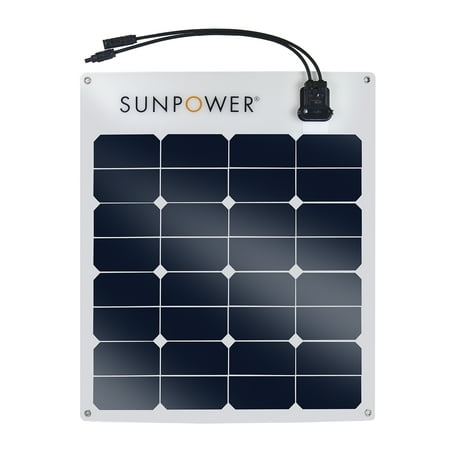 ExpertPower 50W SunPower Solar Panel | High-Efficiency Flexible with Monocrystalline Maxeon Solar Cells for RV, Marine, Camping, Solar generators charging or Home Project