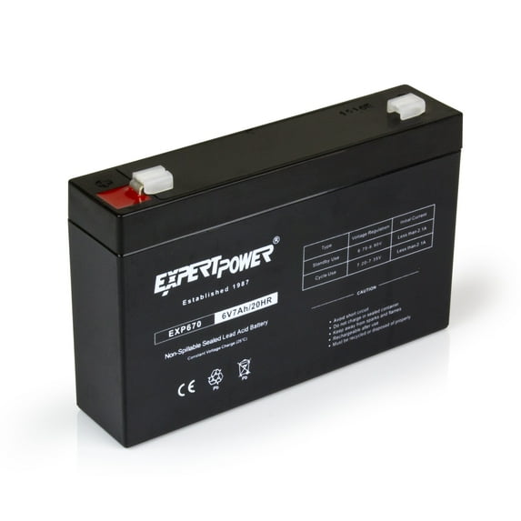 ExpertPower® 6Volt 7AH Sealed Lead Acid (SLA) Battery with F1 Terminal