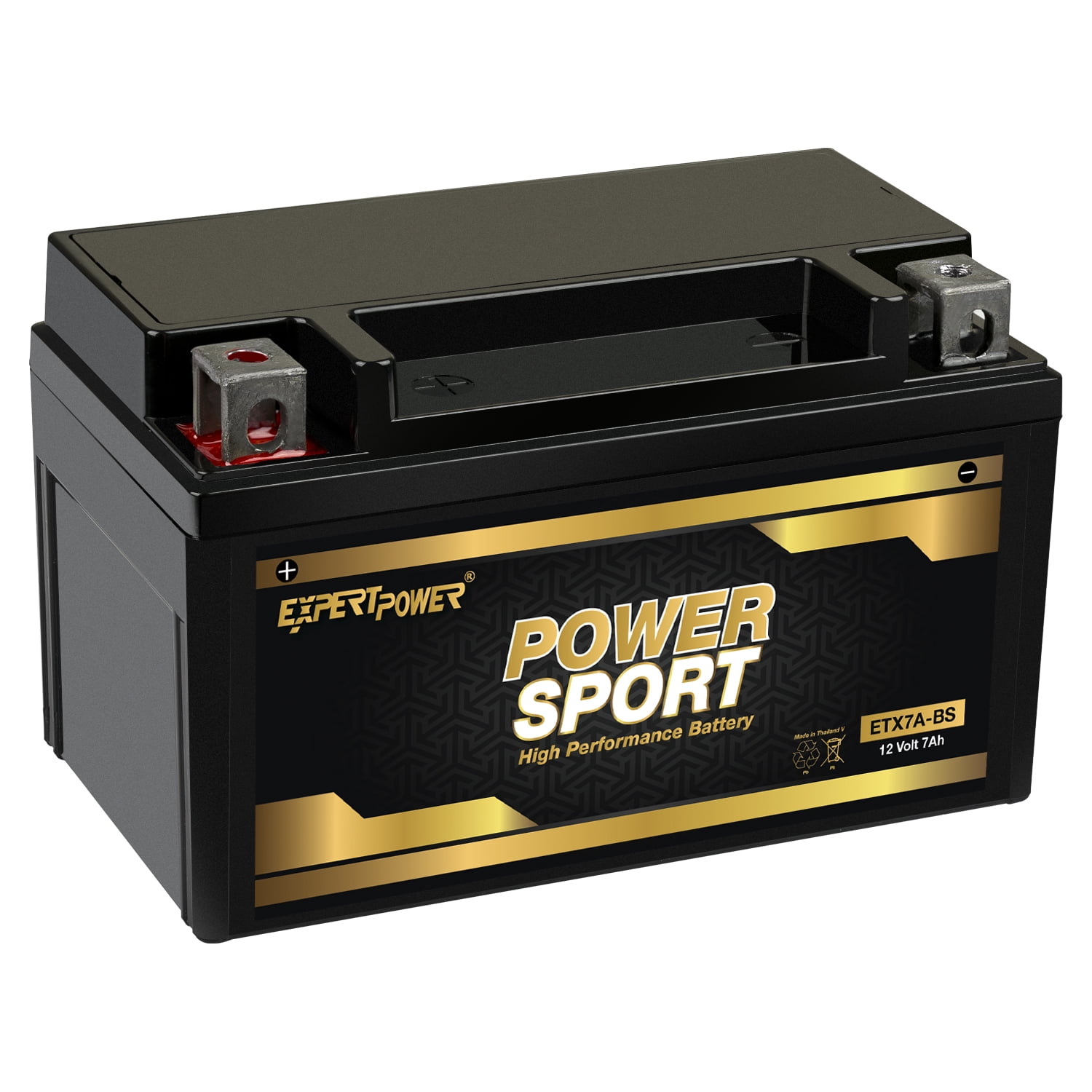 ExpertPower ETX7A-BS 12v7ah YTX7A-BS Moped Scooter 12V 7AH Replacement Power Sports Battery