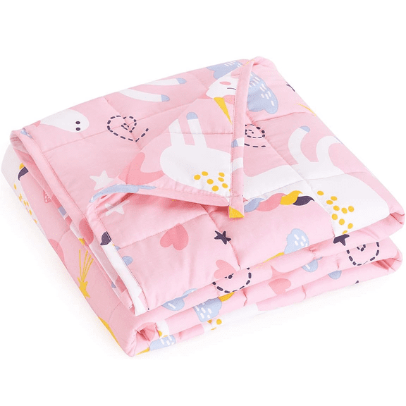 Sivio Weighted Blanket for Kids, Ultra Soft Childrens Heavy Blanket with Glass Beads, All-Season Comfort for Calm Sleep, 36"x 48" 3lbs Pink Unicorn