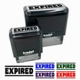thumbnail image 1 of Expired Bold Border Top Bottom Self-Inking Rubber Stamp Ink Stamper for Business Office - Sky Blue Ink - Large 2-2/4 Inch, 1 of 7
