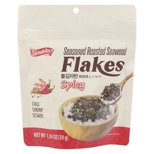 Expired on 3/16/2022 Shirakiku Seasoned Roasted Seaweed Flakes Spicy 1