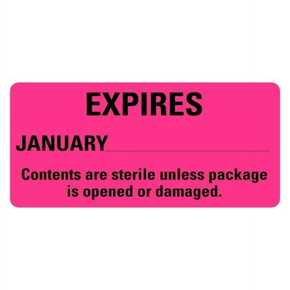 Expires January Sterile Labels