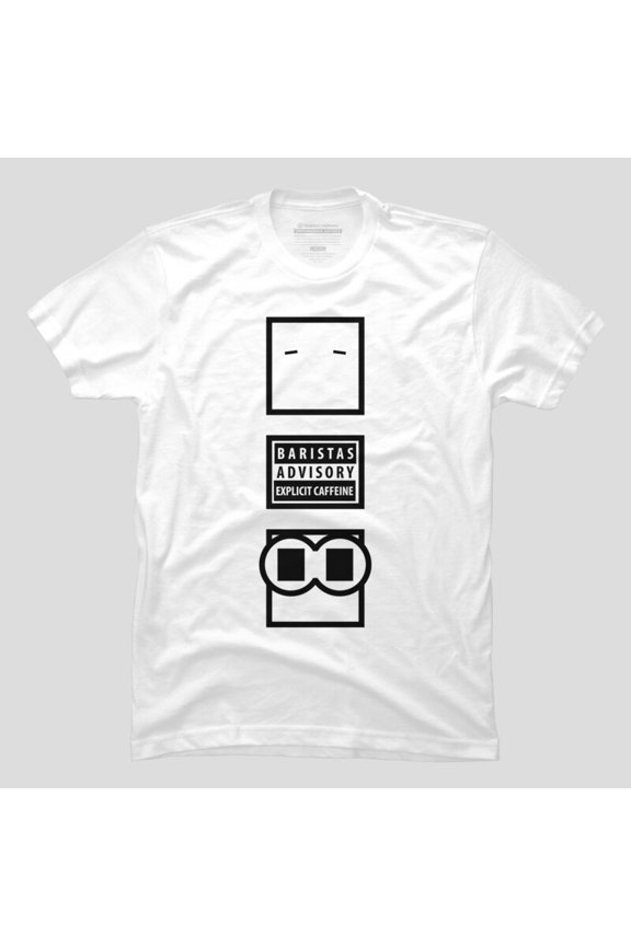 Explicit Caffeine Funny Barista Advisory Graphic T-shirt M2980999, Up to Size 5XL