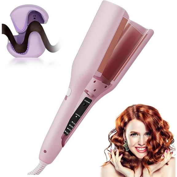 Explicitu 3D Curling Iron with Negative Ionic Technology, French Wave Hair Styling Tool with 4 Temperature Settings for Creating Smooth Waves, Quick Heat Up for Home & Travel Use